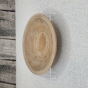 Vintage Farmhouse Mid Century Modern Wooden Small Hand Carved Dough/Salad Bowl